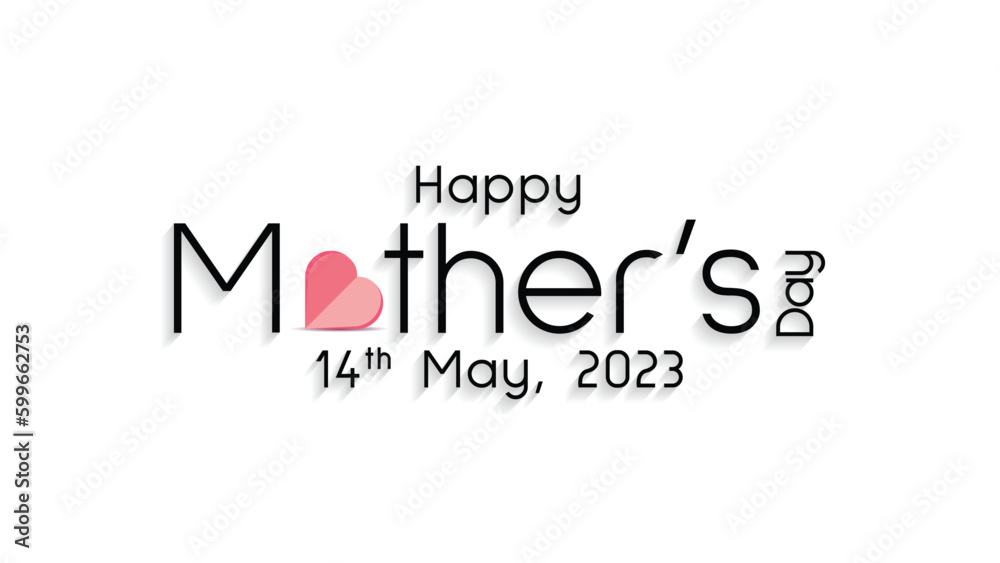 Happy Mothers Day Typography with Heart Symbol isolated on white background, 14 May International Mother's day greeting card, cover design, banner template. Vector Illustration Happy Mothers Day Typography with Heart Symbol isolated on white background, 14 May International Mother's day greeting card, cover design, banner template. Vector Illustration