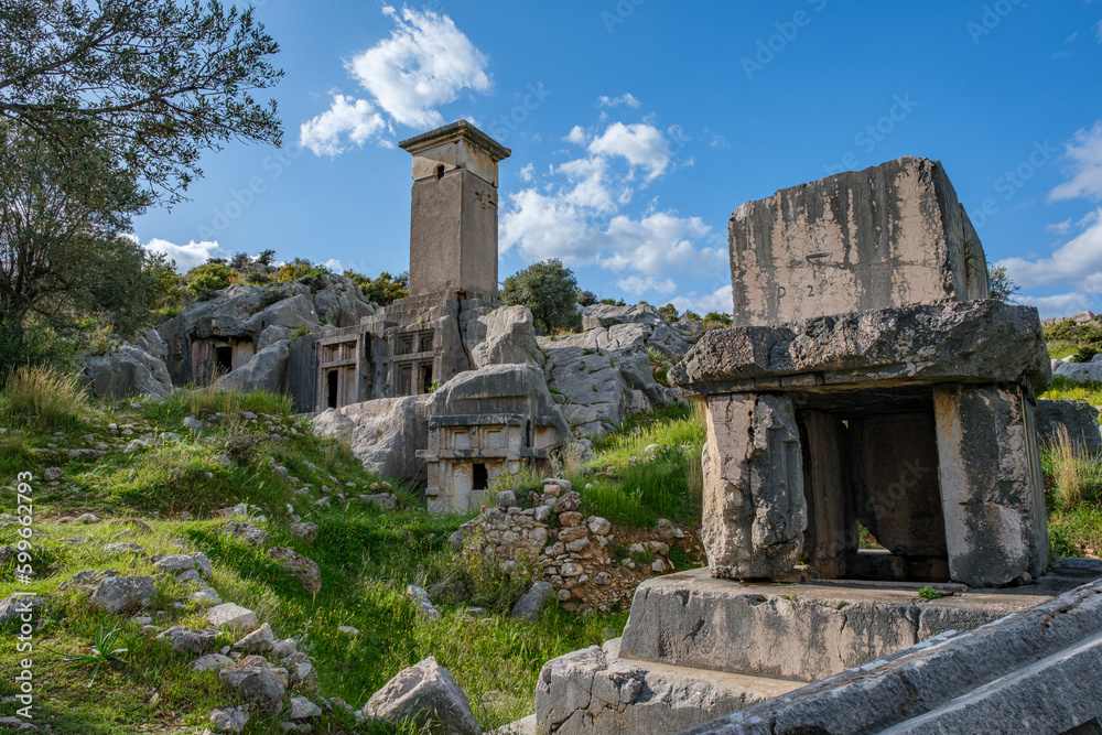 Naklejka premium xanthos letoon lycia sunset
