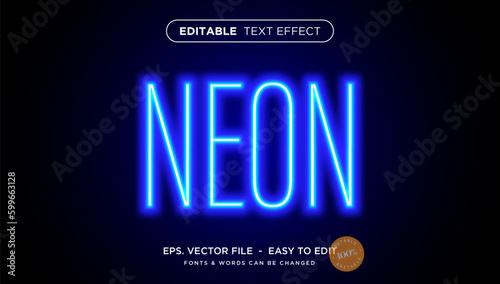 Neon editable text effect