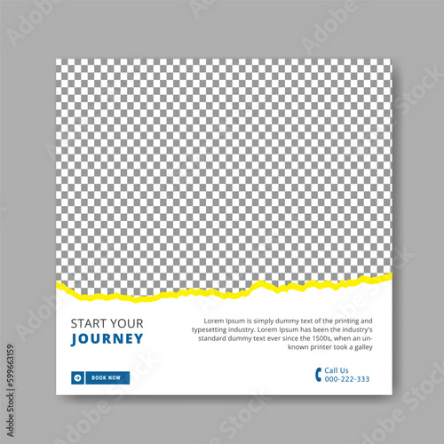 Travel the world social media post design, travel banner and cover 