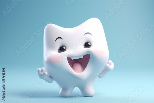 dental blue child care hygiene smiling smile tooth dentist dentistry. Generative AI.