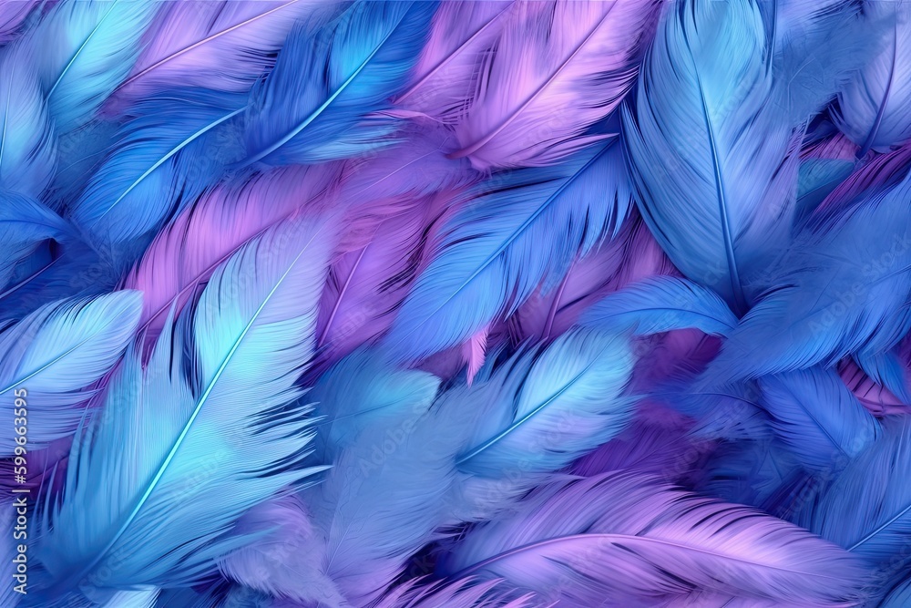 3d illustration of beautiful soft feathers fur extreme evolution nature as a wallpaper - Generative AI