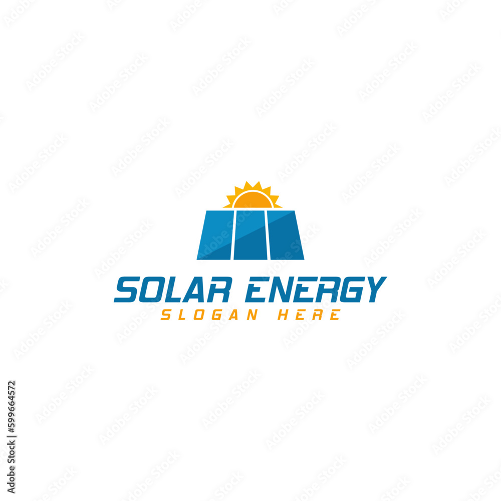Solar panel energy electric electricity logo. Solar energy logo. Solar panel logo isolated on white background