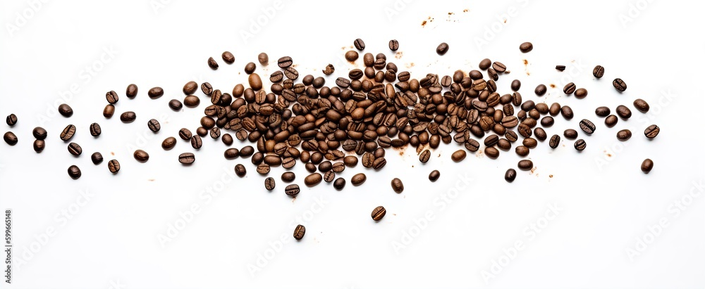 Fototapeta premium coffee beans on white background created using Generative AI