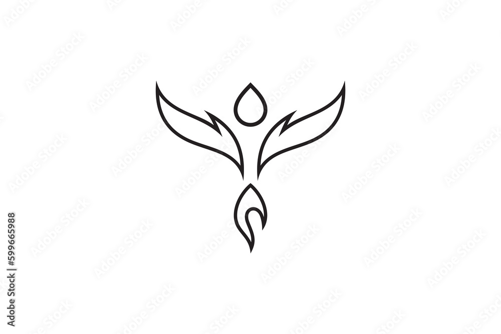 phoenix bird abstract line style logo