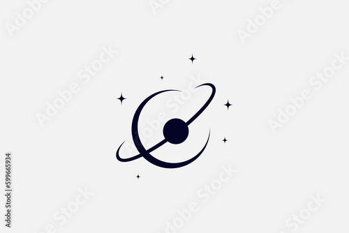 planetary design logo template with orbit ring