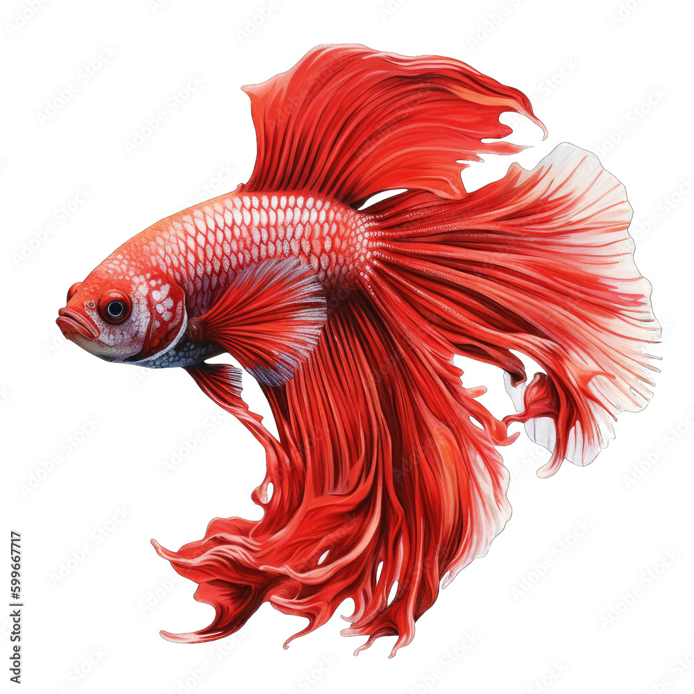 Fototapeta premium Siamese Fighting Fish Generative AI