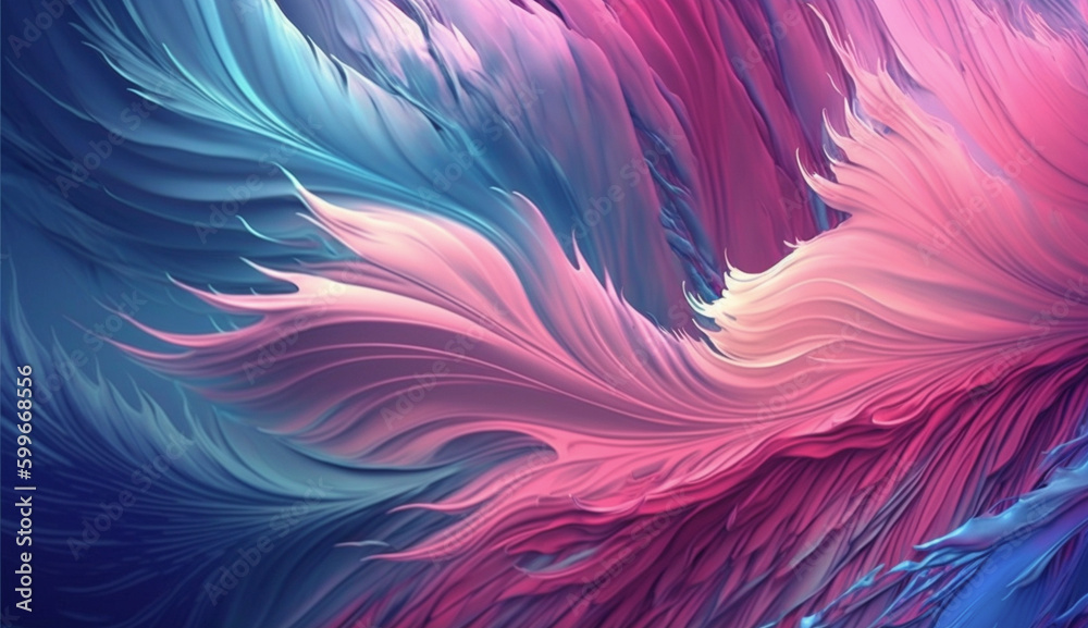 Pink Abstract background with feathers Created with Generative Ai technology