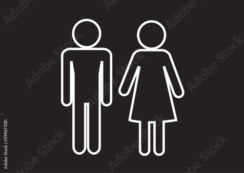 Pictogram Man Woman Sign icons  toilet sign or restroom icon