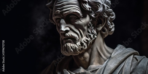 Lucius Annaeus Seneca, a prominent Roman philosopher, statesman, and tragedian. Known for his stoic philosophy and insights on life and death.  photo