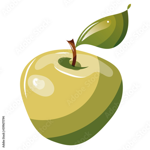 Illustration vectorielle pomme verte