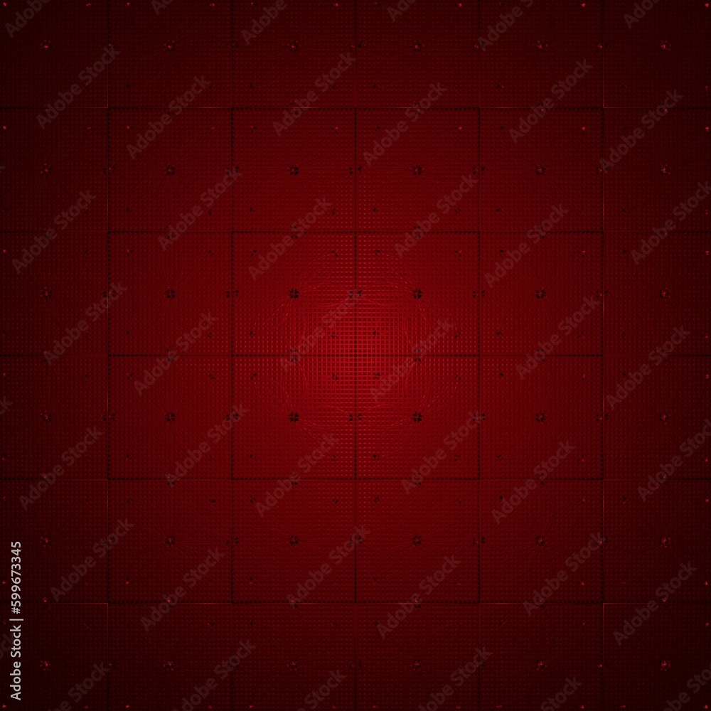 Pattern consisting of reflected motifs on a bright red background Pattern consisting of reflected motifs on a bright red background