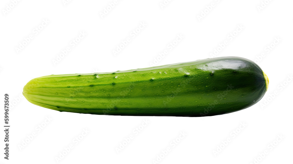 an isolated single cucumber, garden-themed, photorealistic illustration on a transparent background cutout in PNG. Generative AI an isolated single cucumber, garden-themed, photorealistic illustration on a transparent background cutout in PNG. Generative AI