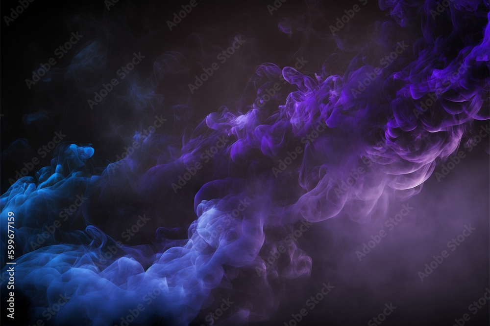 background with smoke, purple blue