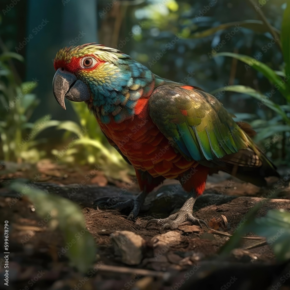 Parrot in natural habitat (generative AI)