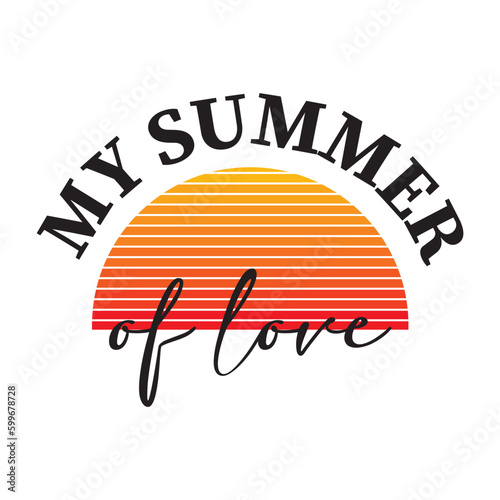 My summer of  love, beautiful sunset.
Fashion Design, Vectors for t-shirts and endless applications.