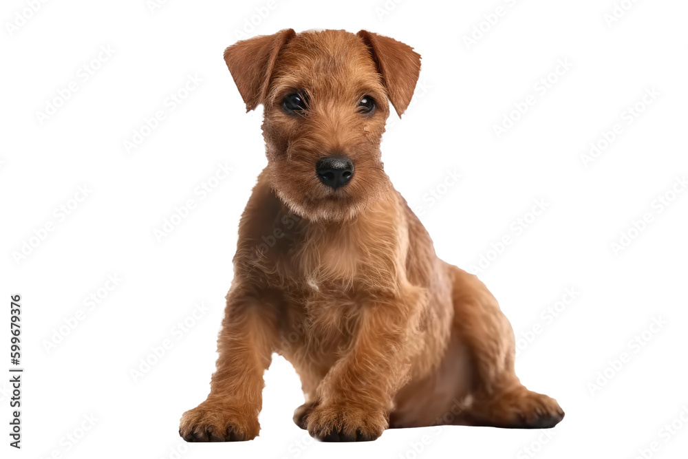 Irish Terrier Dog Puppy, Full Body. Isolated On A Transparent Background, Png. Generative AI Irish Terrier Dog Puppy, Full Body. Isolated On A Transparent Background, Png. Generative AI