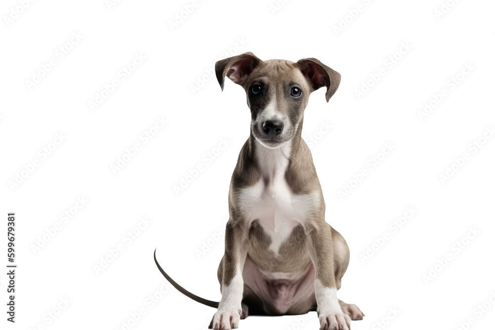 Greyhound Dog Puppy, Full Body. Isolated On A Transparent Background, Png. Generative AI