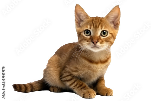 Havana Brown Kitten, Full Body. Isolated On A Transparent Background, Png. Generative AI © Anastasiia