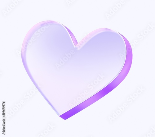 heart icon with colorful gradient. 3d rendering illustration for graphic design, ui ux design, presentation or background . shape with glass effect