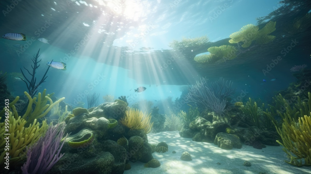 Fototapeta premium sun and the sea wave