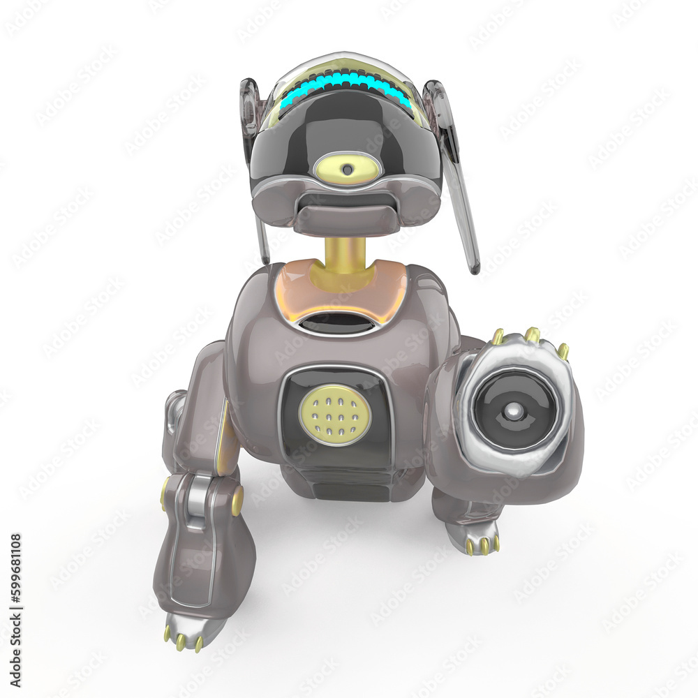 cyber dog cartoon giving high five cyber dog cartoon giving high five