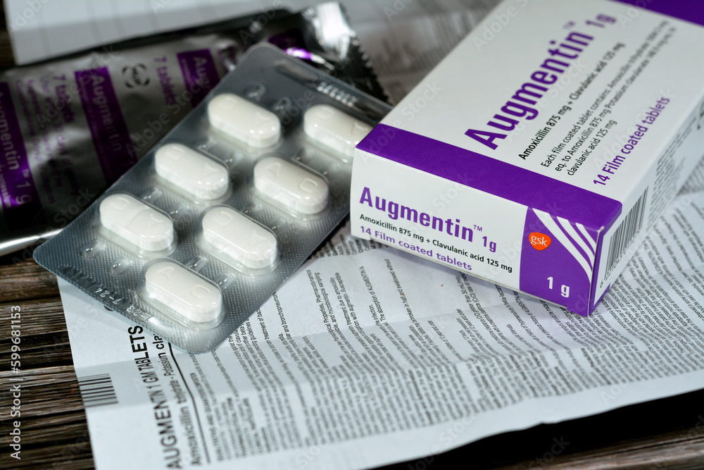 Cairo egypt may 4 2023 augmentin 1g tablets amoxicillin and