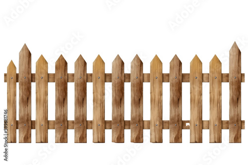Fence Wooden . Isolated On A Transparent Background, Png. Generative AI