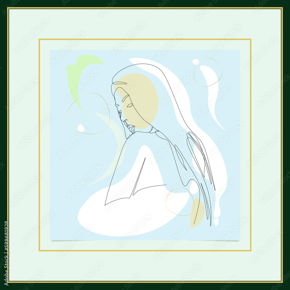 one line art beautiful woman gesture with boho style, editable vector ready eps 10 one line art beautiful woman gesture with boho style, editable vector ready eps 10