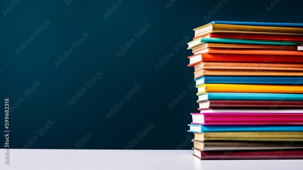 back to school concept. Stack of books against a wall background with Generative AI.
back to school concept. Stack of books against a wall background with Generative AI.