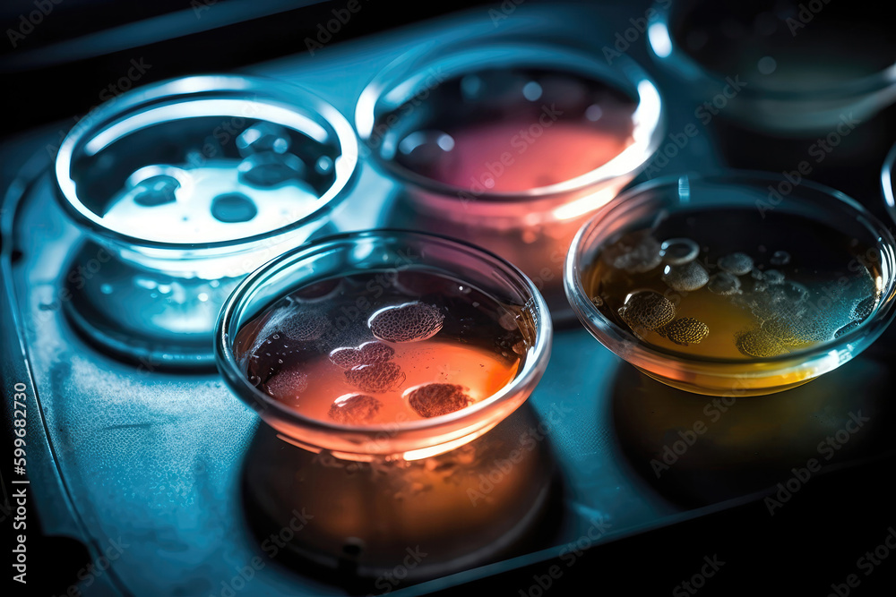 Animal Testing Alternatives Labgrown Cells In Petri Dish. Generative AI(08)