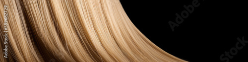 Background Of Blonde Straight Hair. Panoramic Banner. Generative AI