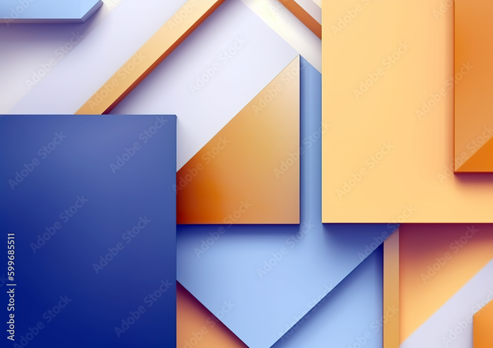 Abstract paper texture background in many colors. Stylish geometric shapes with layers in pastel colors. 3D design for background map, background and website. AI generated illustration.