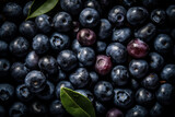 Hundreds of fresh bilberry seamless background, Generative Ai