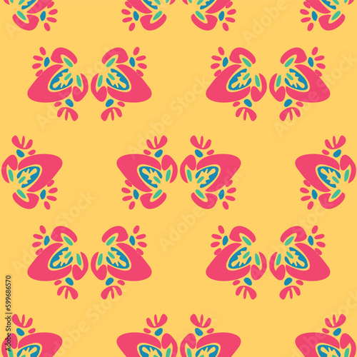 pairs of stylized butterfly wings vector pattern