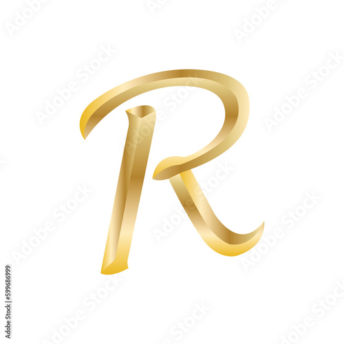 3d golden letter