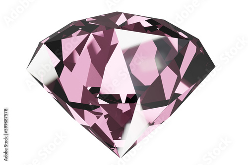 Pink Diamond icon. 3d rendering 