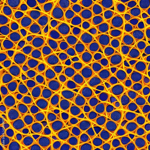 A kaleidoscopic pattern of overlapping circles in shades of warm yellow and orange2, Generative AI