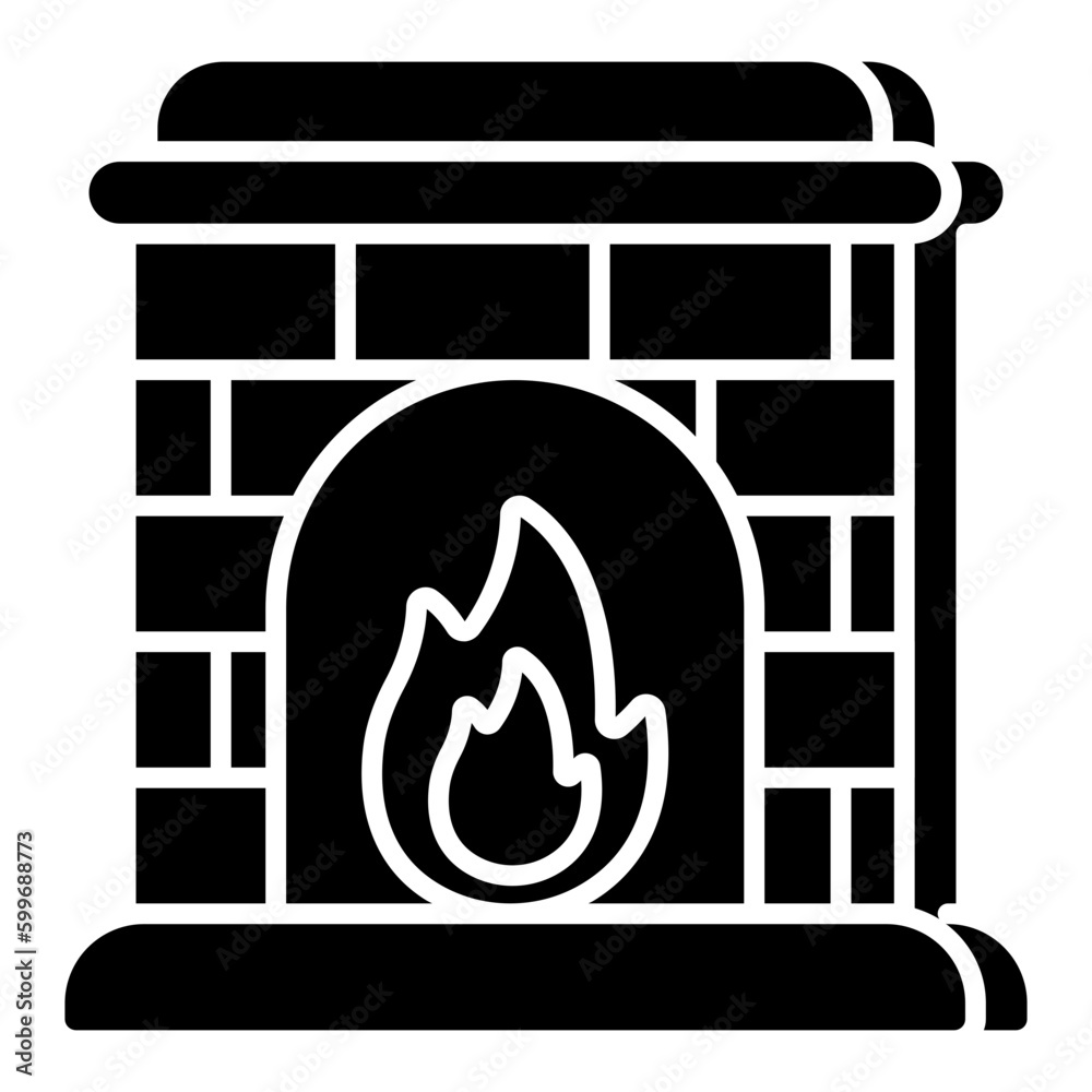 Perfect design icon of fireplace Perfect design icon of fireplace