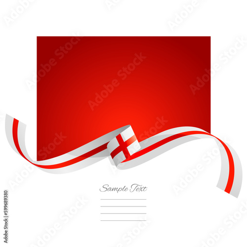 England flag vector. World flags and ribbons. English flag ribbon on abstract color background