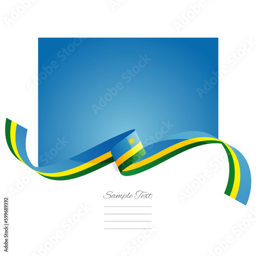 Rwanda flag vector. World flags and ribbons. Rwandan flag ribbon on abstract color background