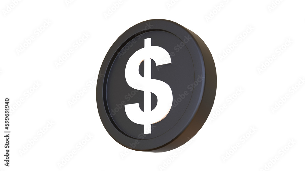 3d realistic render dollar coin isolated coin penny icon 3d realistic render dollar coin isolated coin penny icon