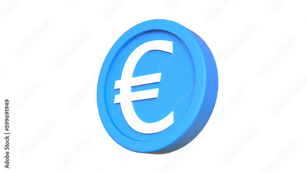 3d illustration euro coin icon money 3d render 3d illustration euro coin icon money 3d render