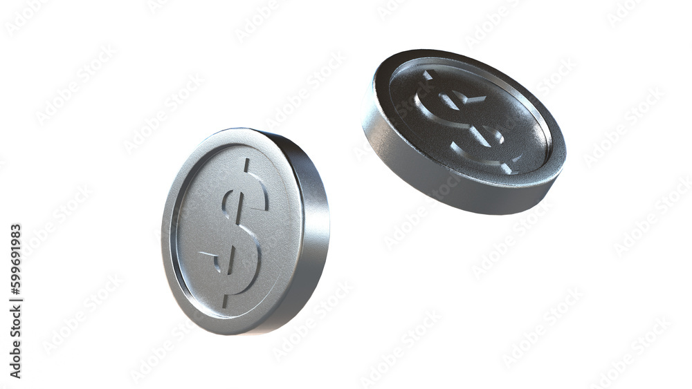 3d realistic render dollar coin isolated coin penny icon 3d realistic render dollar coin isolated coin penny icon