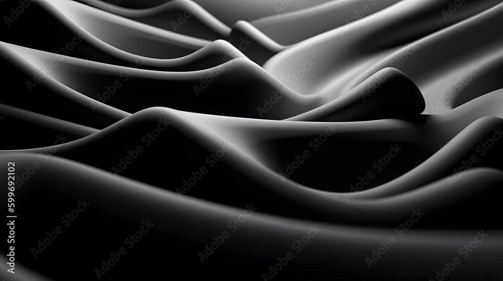 Obraz premium Black & White muscular fiber, Abstract 3D Geometrical background. Generative IA.