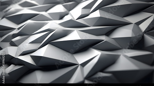 Black & White muscular fiber, Abstract 3D Geometrical background. Generative IA. © NoOneSaid
