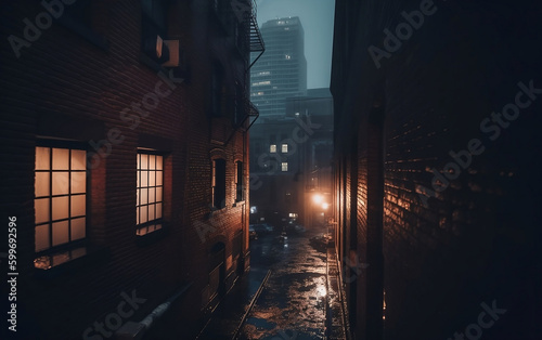 Night view of a street in the old town of Boston © B-Ast-BRT