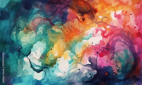  an abstract painting with lots of colors on the surface of the image.  generative ai