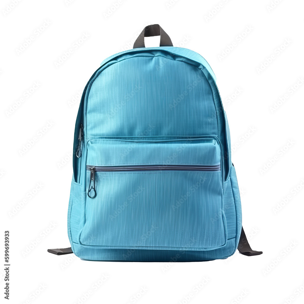 School backpack isolated. Illustration AI Generative. - obrazy, fototapety, plakaty 