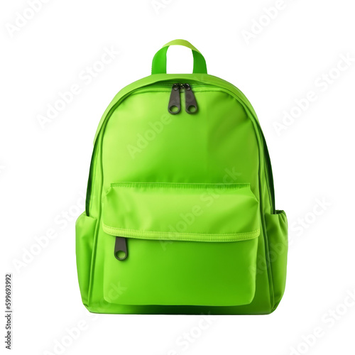 School backpack isolated. Illustration AI Generative.